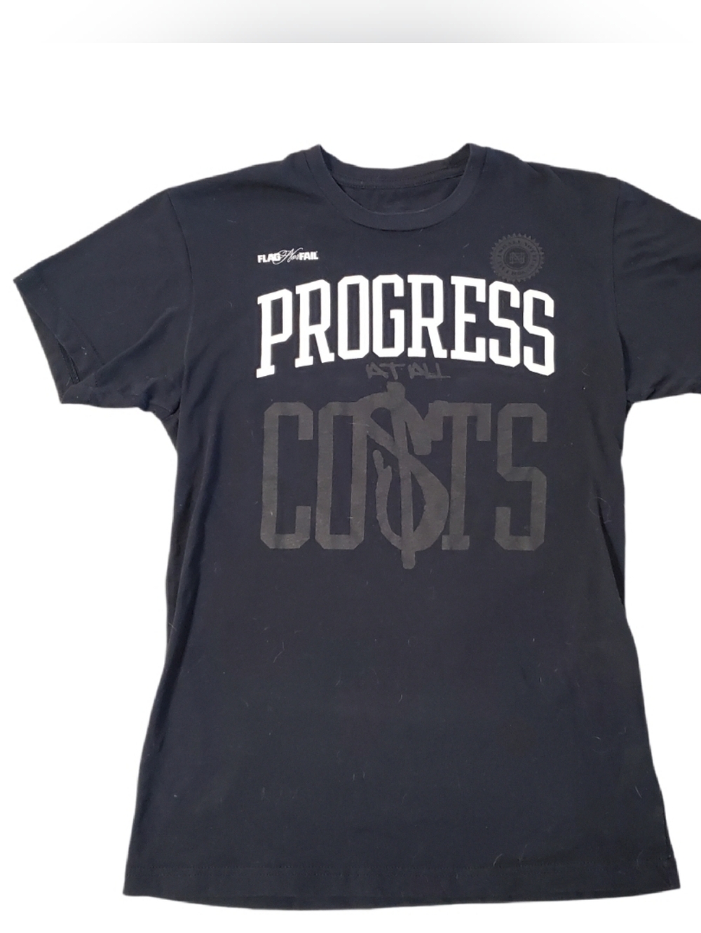 Flag Nor Fail Women's Black Progress At All Costs Short Sleeve T-shirts X-Small‎